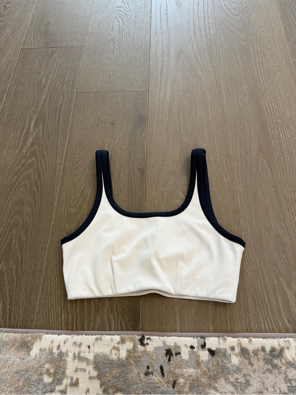 Splits59 White & Navy Blue Sports Bra